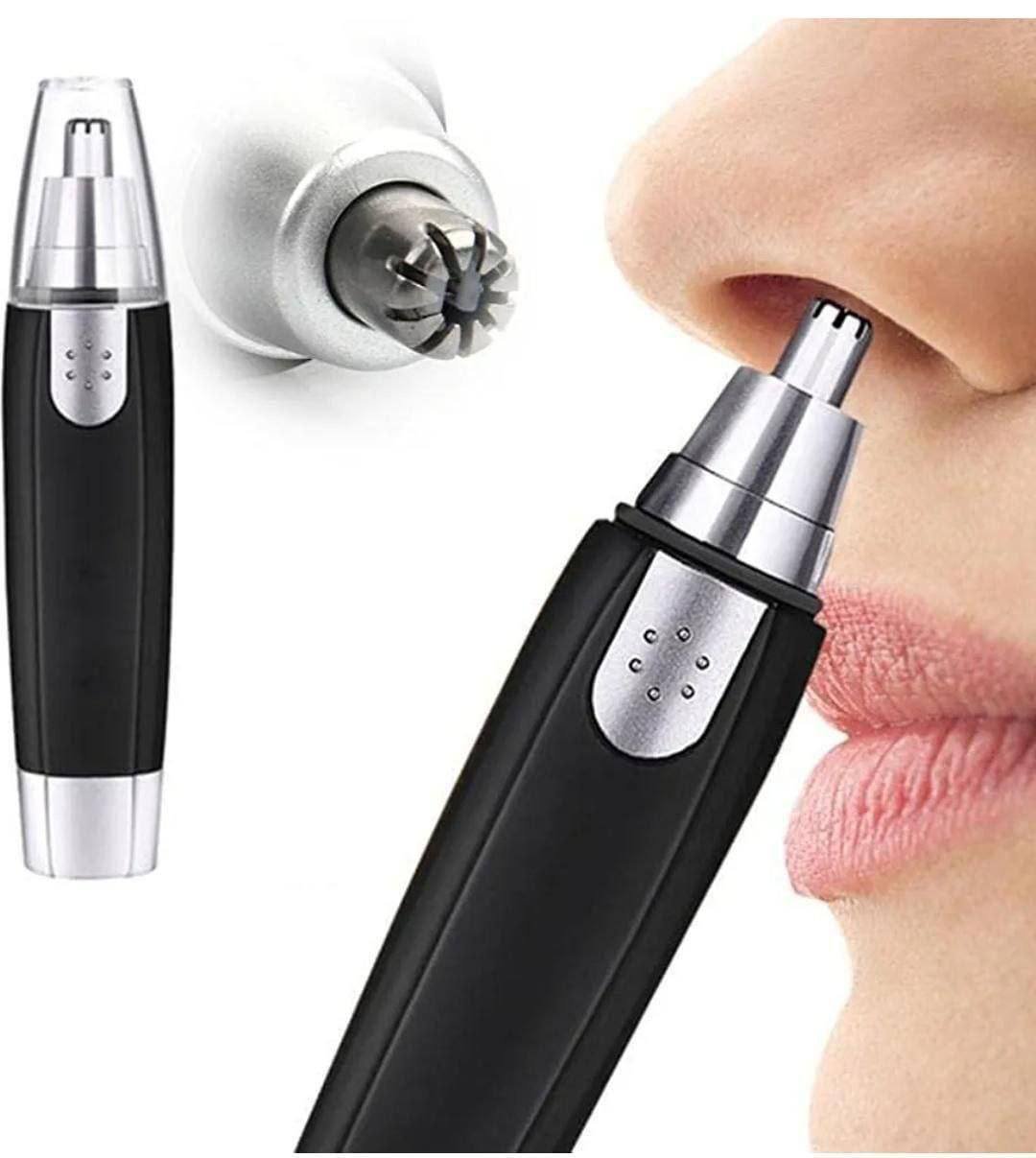 Nose ear trimmer in hand demonstrating lightweight design