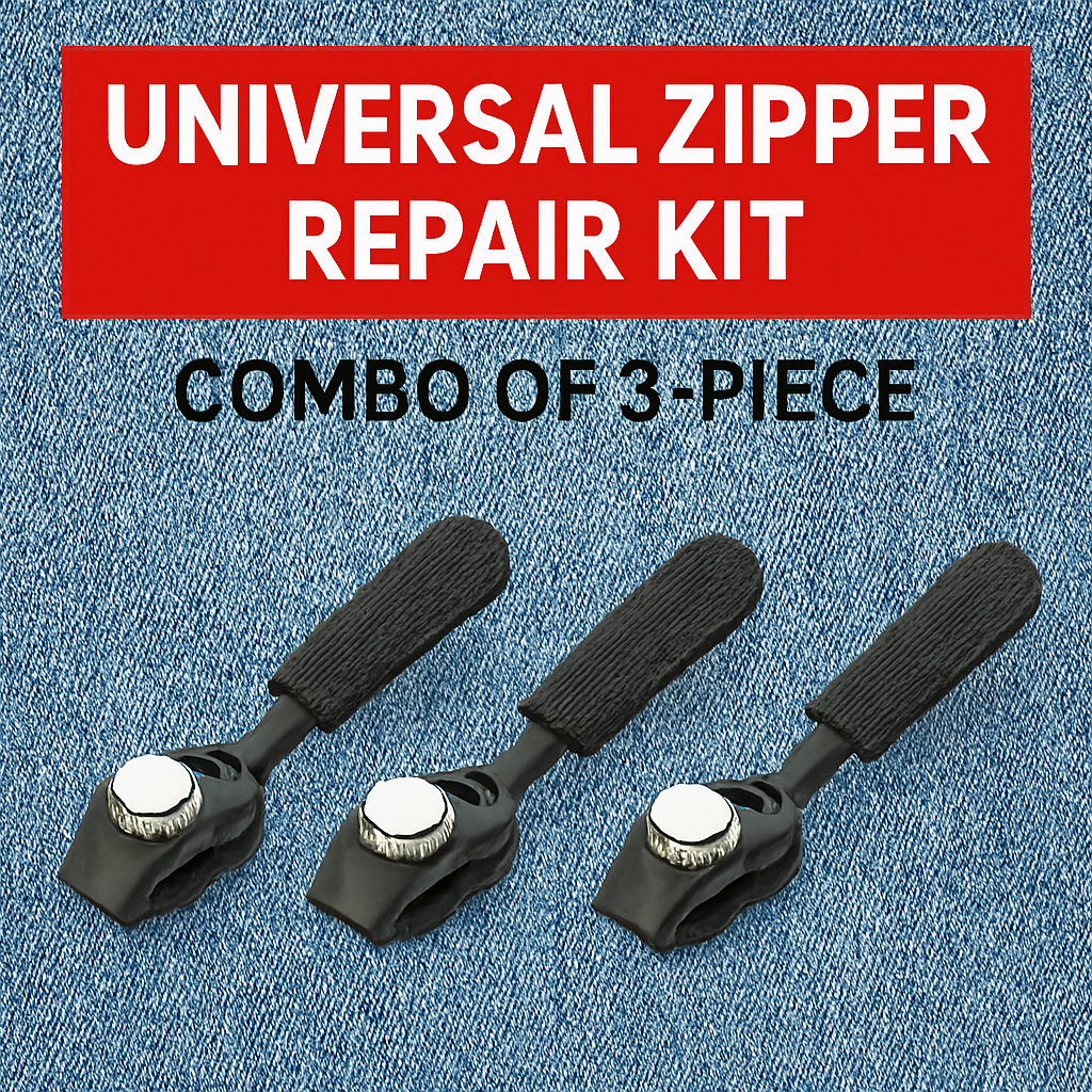 Universal zipper repair kit – 3-piece combo for bags, jackets, and luggage