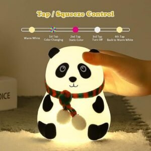 Tap control LED panda lamp