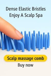 Close-up of flexible bristles on hairbrush for all hair, designed to reduce breakage