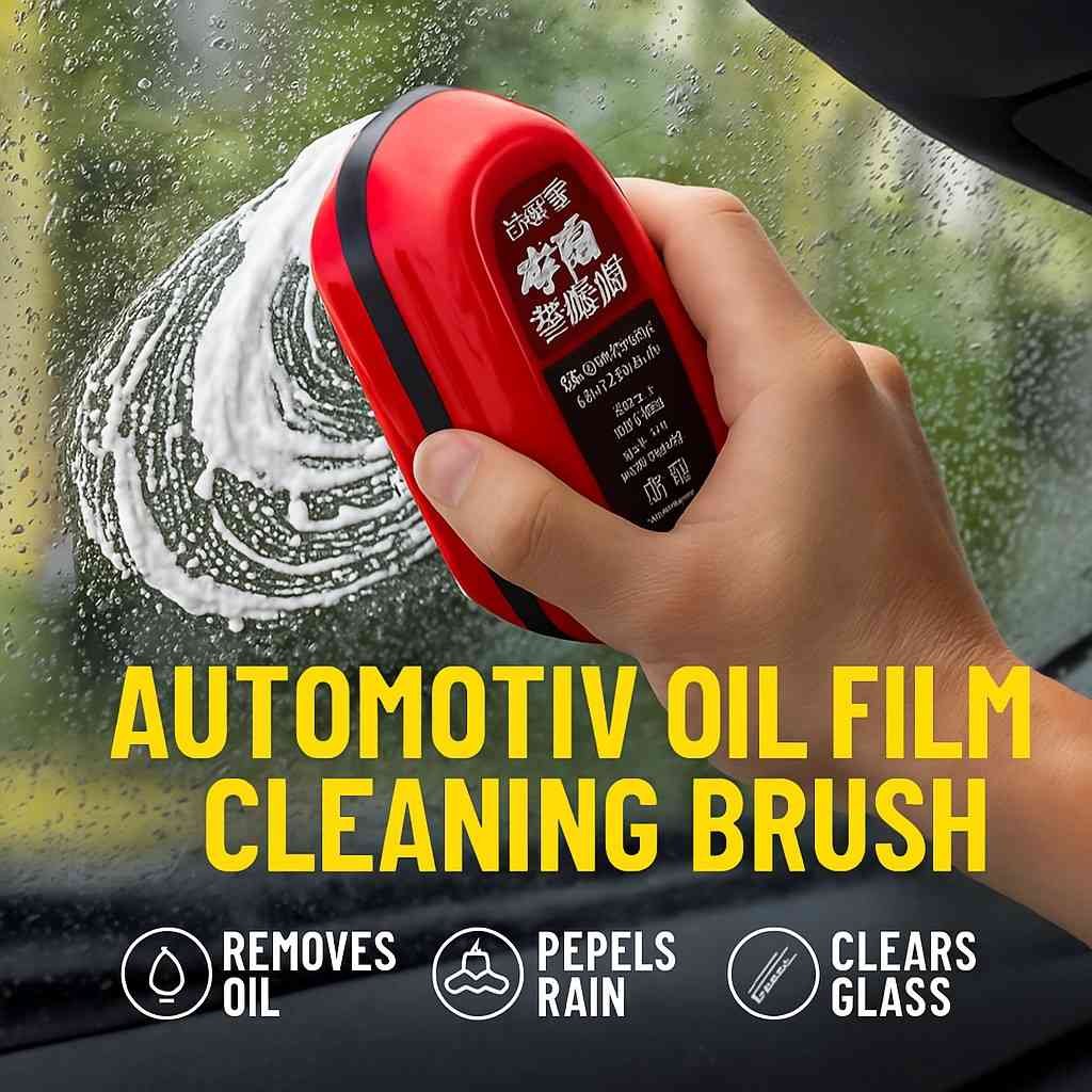 Automotive oil film cleaning brush